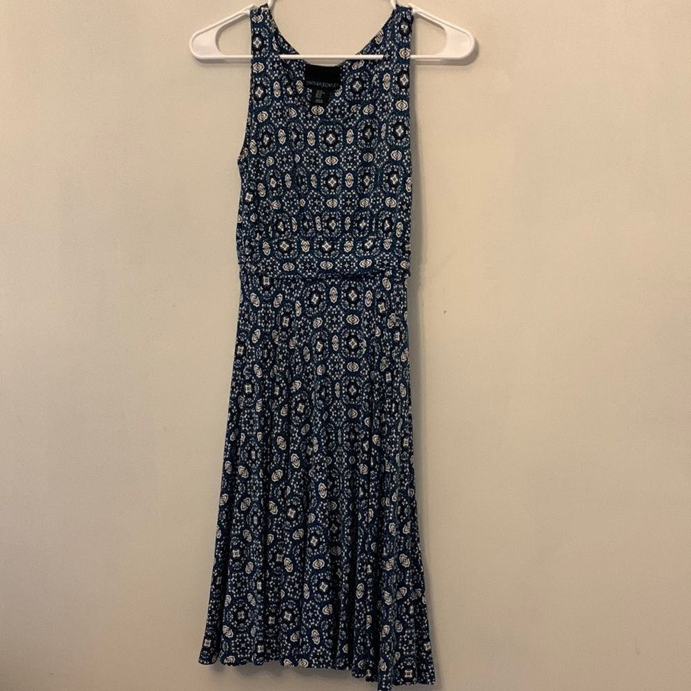 Cynthia Rowley blue and white patterned sleeveless dress Size XS